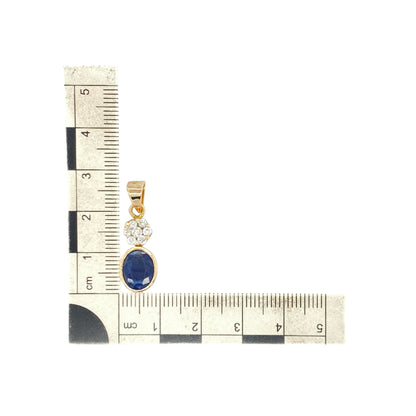 9ct Gold Diamond & Sapphire Pendant