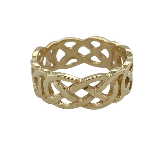 9ct Gold Open Celtic Knot Band Ring