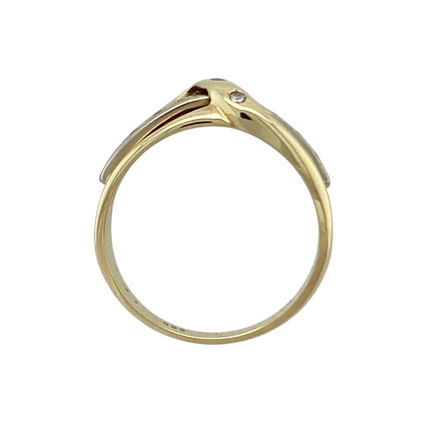 14ct Gold & Cubic Zirconia Wrap Over Band Ring