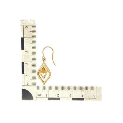 9ct Gold & Citrine Drop Earrings