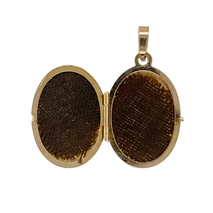 9ct Gold Flower Patterned Oval Locket