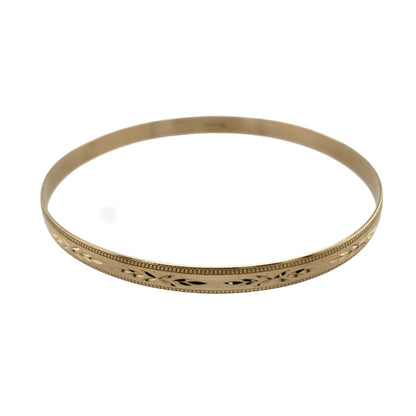 9ct Solid Gold Patterned Bangle