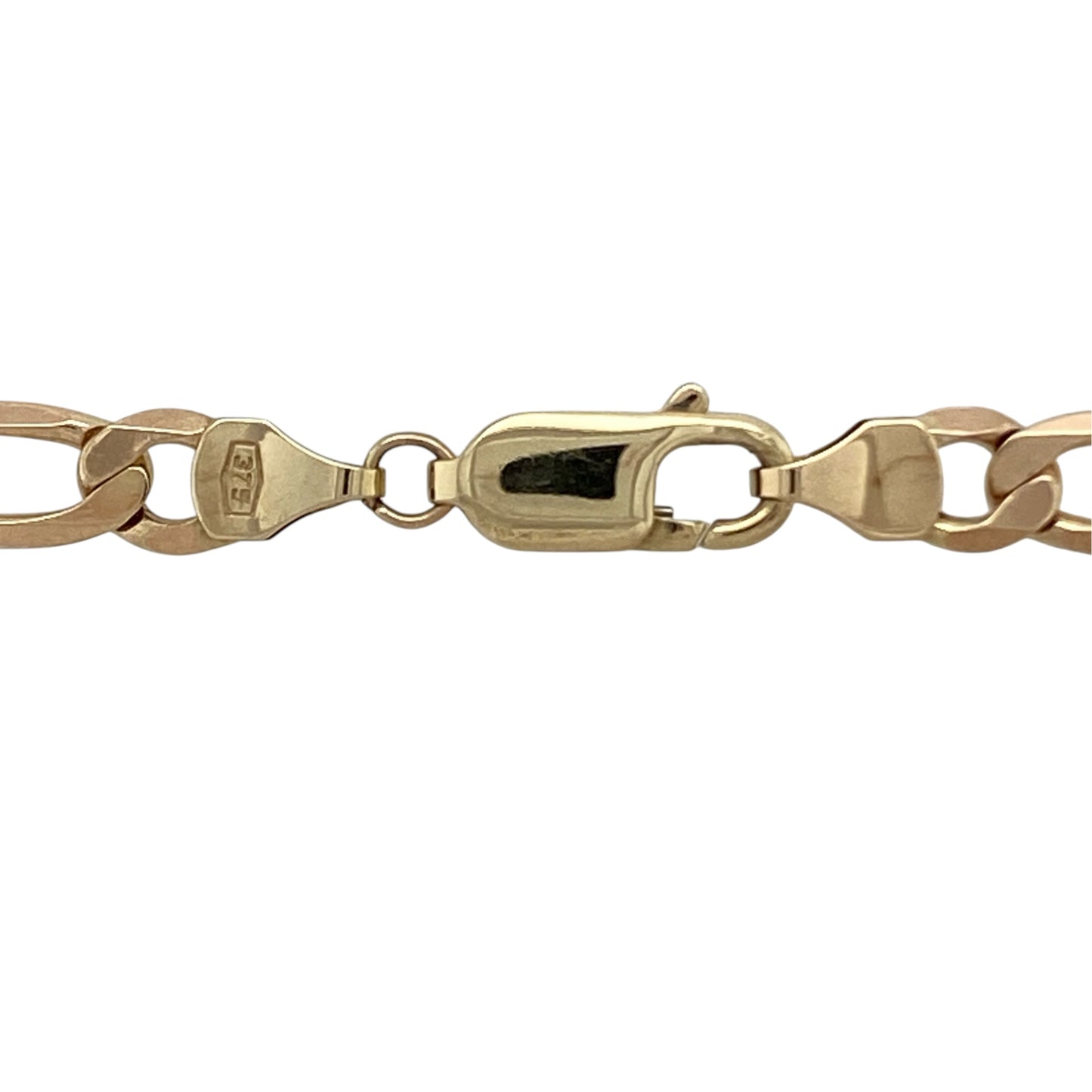 This pre-owned 9ct yellow gold Figaro chain is a substantial classic design, featuring the distinctive alternating link pattern associated with Figaro chains.

Design: Featuring a traditional Figaro link pattern, this chain has a bold and substantial profile finished in warm 9ct yellow gold.
Material: Made from 9-carat yellow gold.
Chain Detail: Figaro links measure approximately 6mm wide.
Size & Weight: Approximately 18 inches long. Total weight 9.10 grams.