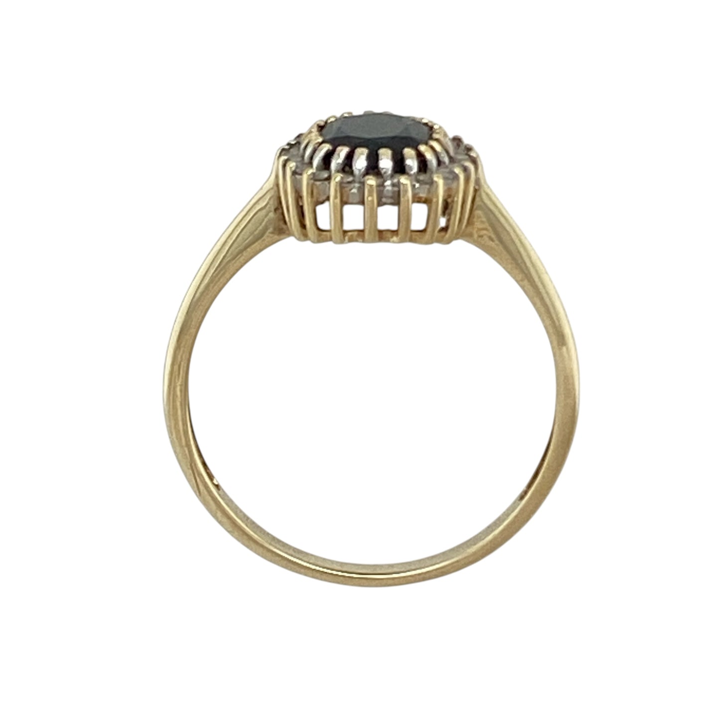 9ct Gold Diamond & Sapphire Cluster Ring