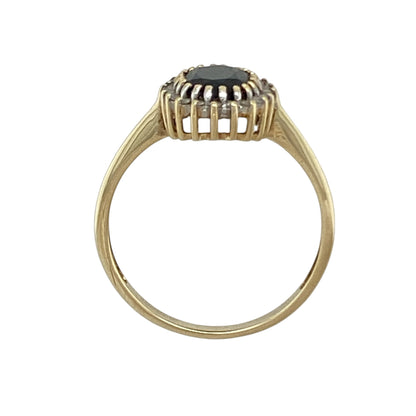 9ct Gold Diamond & Sapphire Cluster Ring