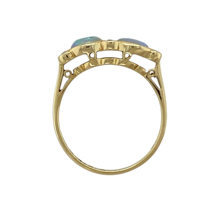 18ct Gold Diamond & Opalique Ring