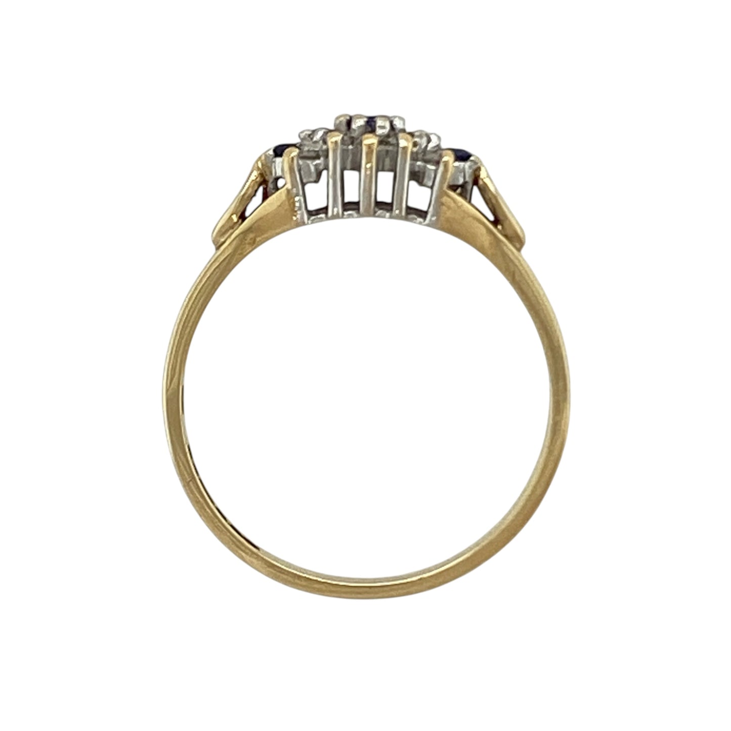 18ct Gold Diamond & Sapphire Cluster Ring
