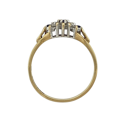 18ct Gold Diamond & Sapphire Cluster Ring