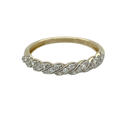 9ct Gold & Diamond Twist Band Ring