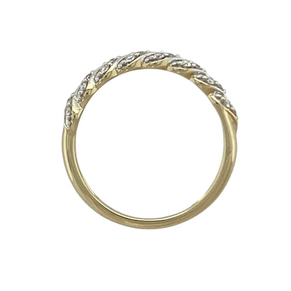 9ct Gold & Diamond Twist Band Ring