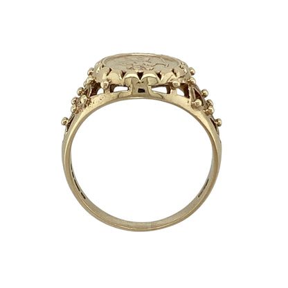 9ct Gold St Christopher Coin Style Ring