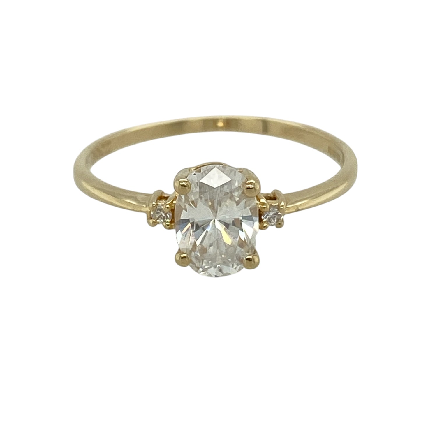 14ct Gold & Cubic Zirconia Solitaire Ring