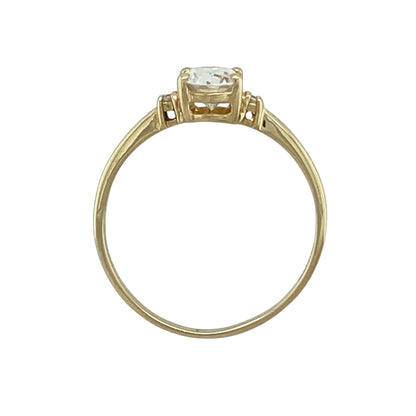 14ct Gold & Cubic Zirconia Solitaire Ring