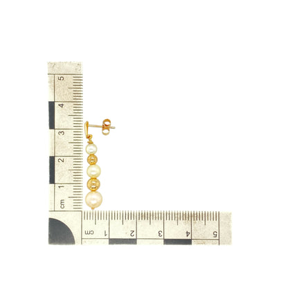 9ct Gold & Pearl Drop Earrings