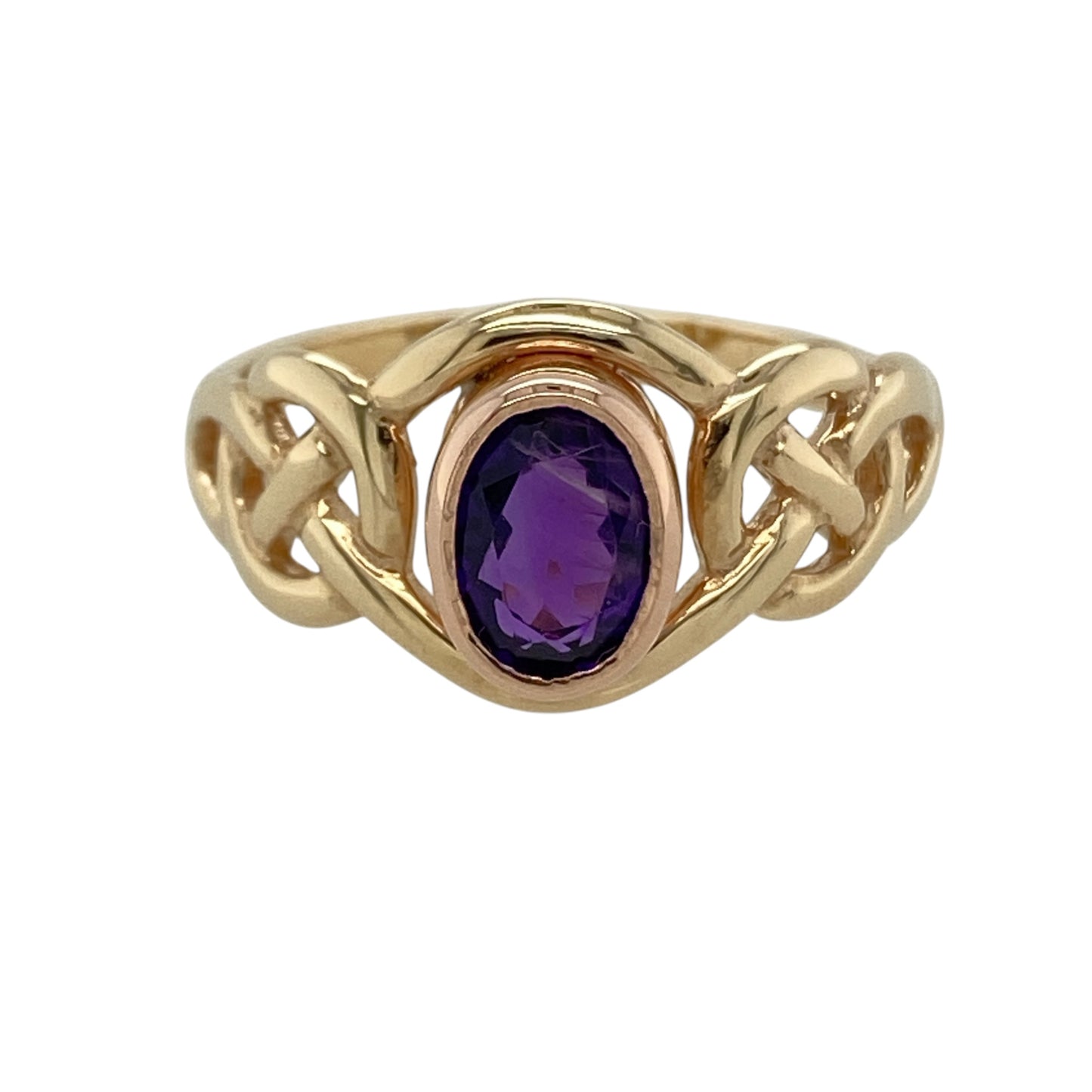9ct Gold & Amethyst Set Clogau Celtic Knot Birthstone Ring