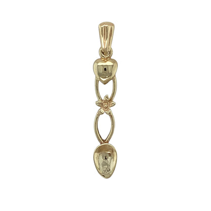9ct Gold Welsh Daffodil Lovespoon Pendant