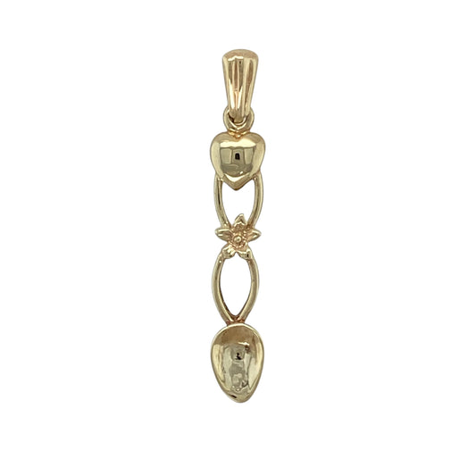 9ct Gold Welsh Daffodil Lovespoon Pendant