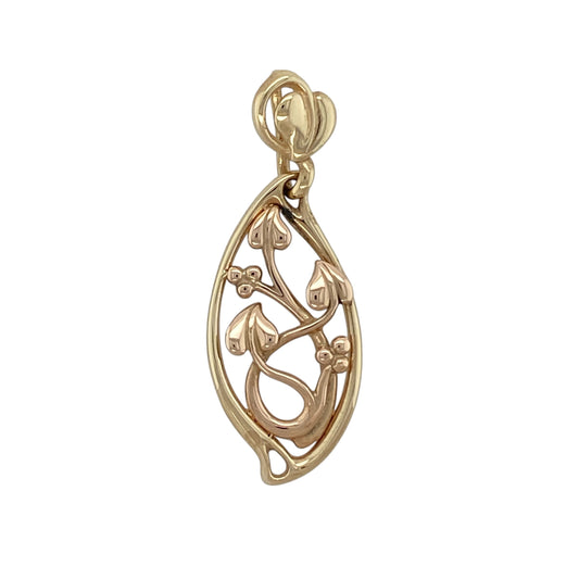 9ct Gold Clogau Tree of Life Marquise Shaped Pendant