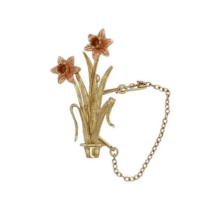 9ct Gold Clogau Daffodil Brooch