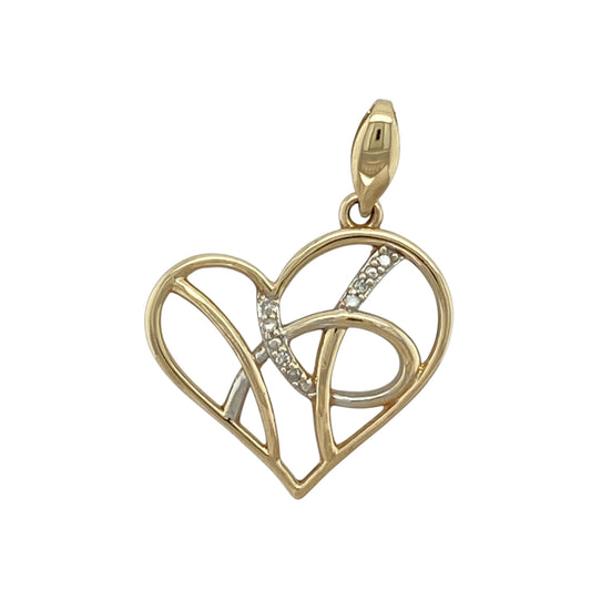 9ct Gold & Diamond Heart Pendant