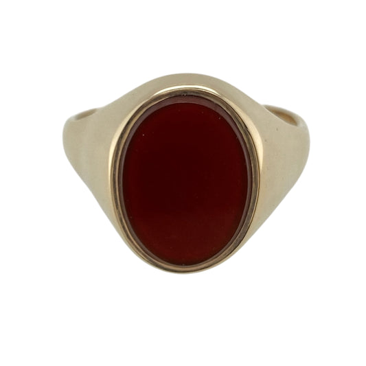 9ct Gold & Carnelian Oval Signet Ring
