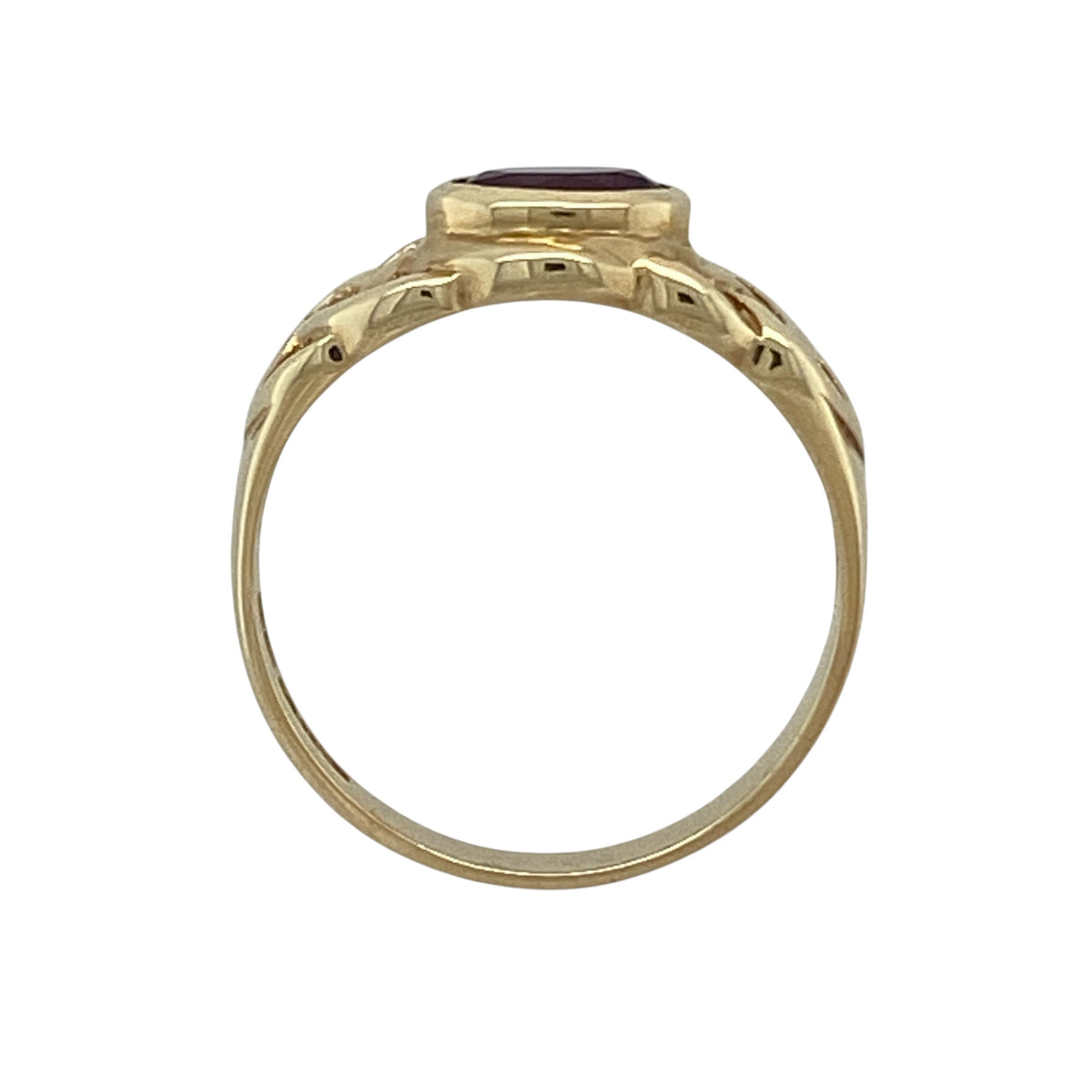 9ct Gold & Amethyst Celtic Knot Band Ring