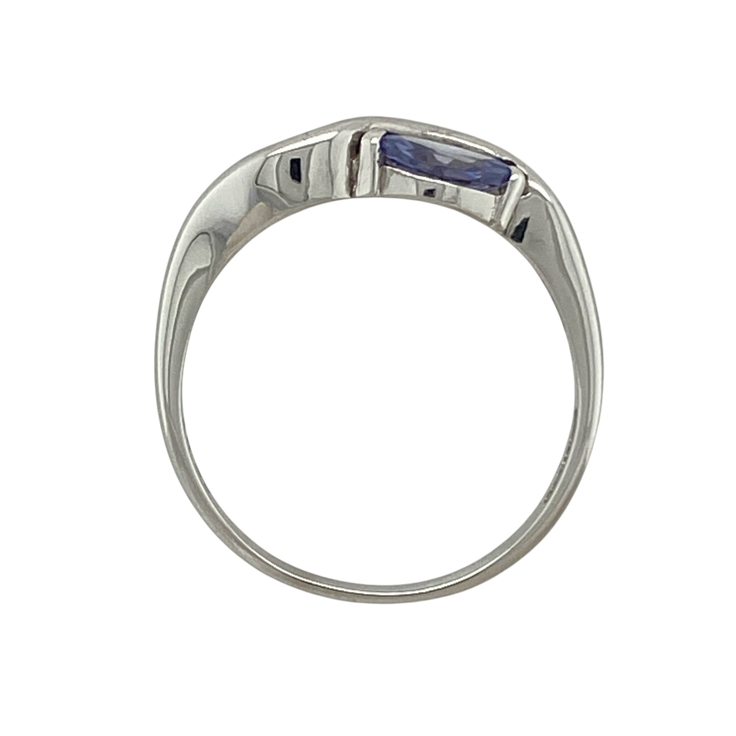 9ct White Gold & Tanzanite Twist Band Ring