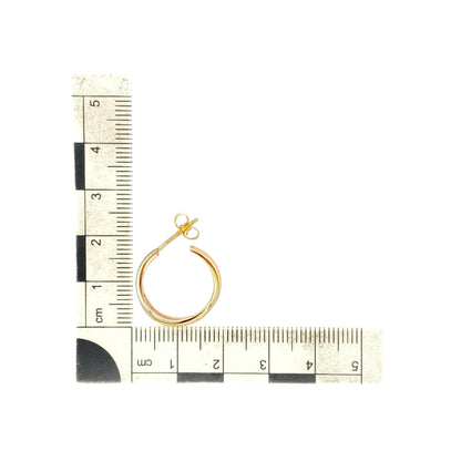 9ct Gold Three Band Twist Half Hoop Earrings