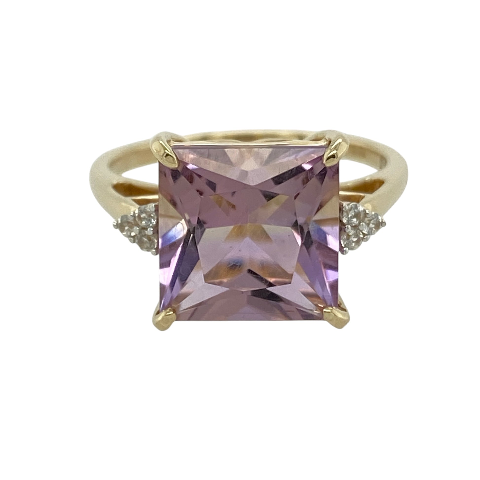 9ct Gold Ametrine & Cubic Zirconia Ring