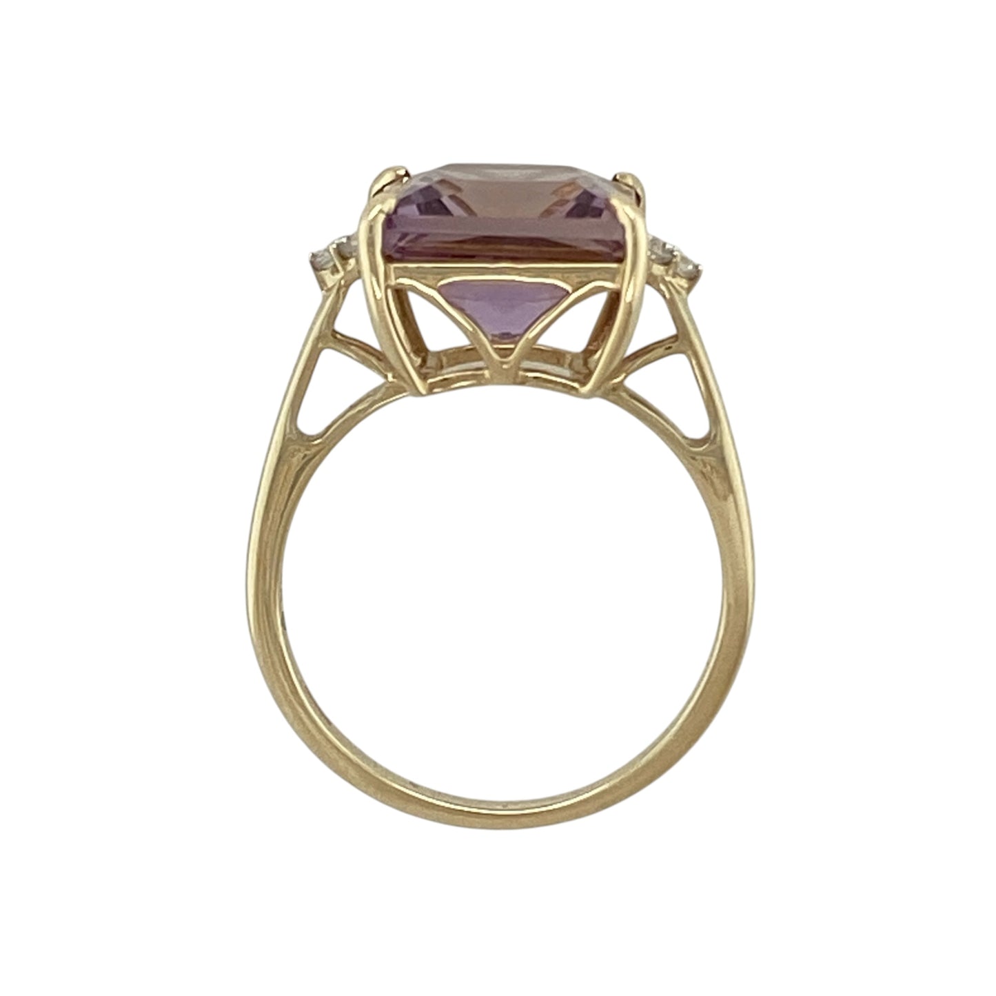 9ct Gold Ametrine & Cubic Zirconia Ring