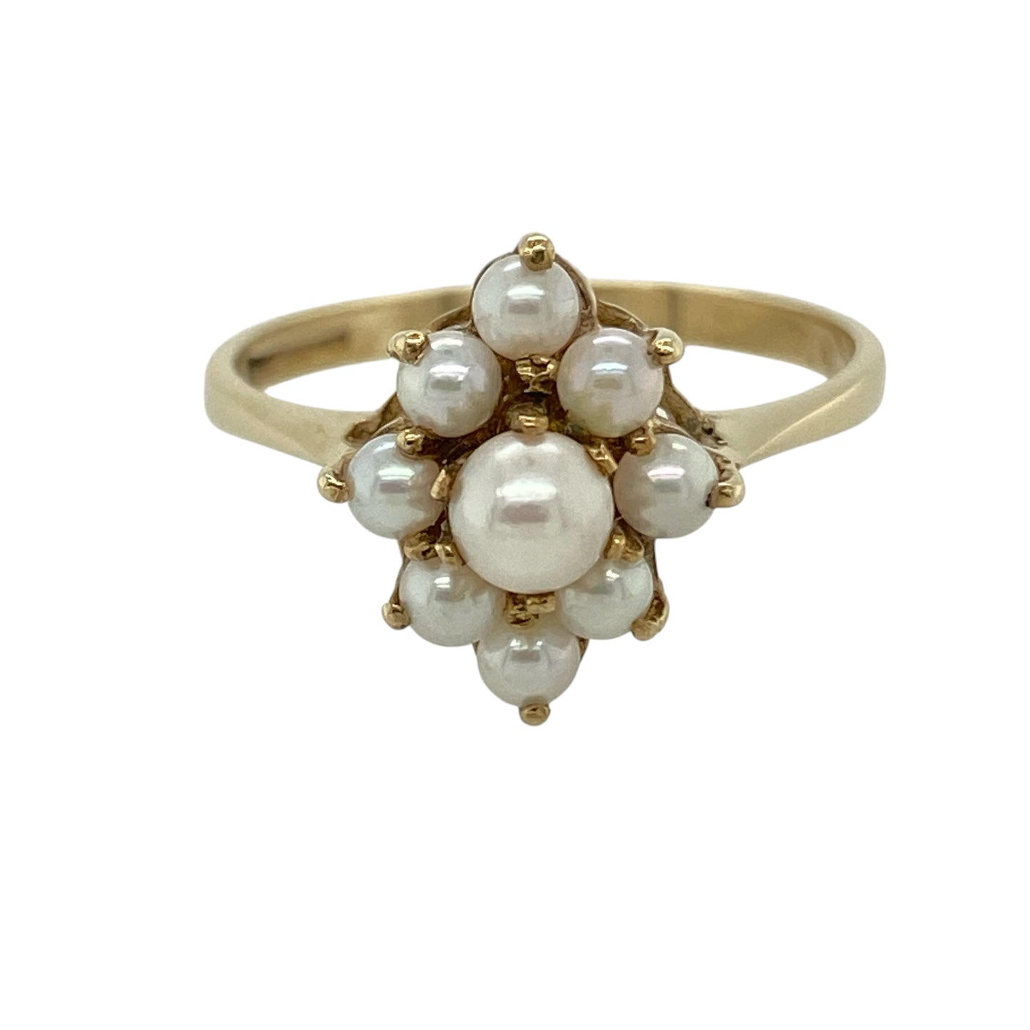 9ct Gold & Pearl Cluster Ring