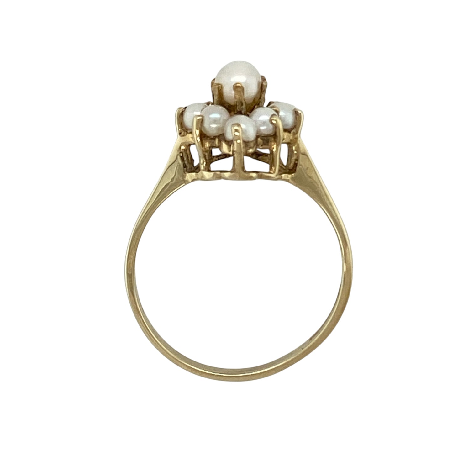 9ct Gold & Pearl Cluster Ring