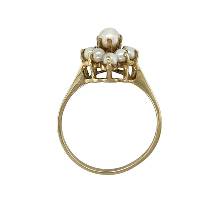 9ct Gold & Pearl Cluster Ring