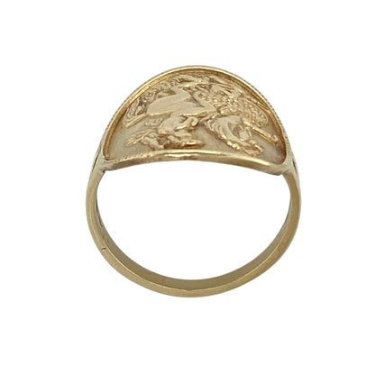 9ct Gold George and the Dragon Coin Style Ring