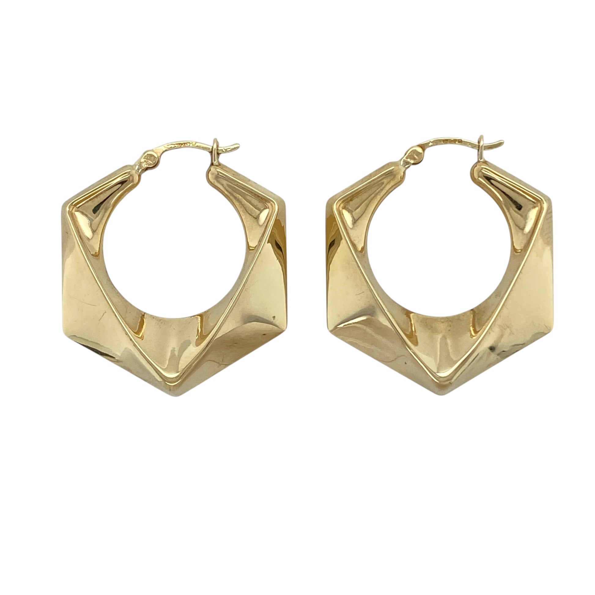 9ct Gold Chunky Creole Earrings