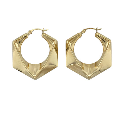 9ct Gold Chunky Creole Earrings