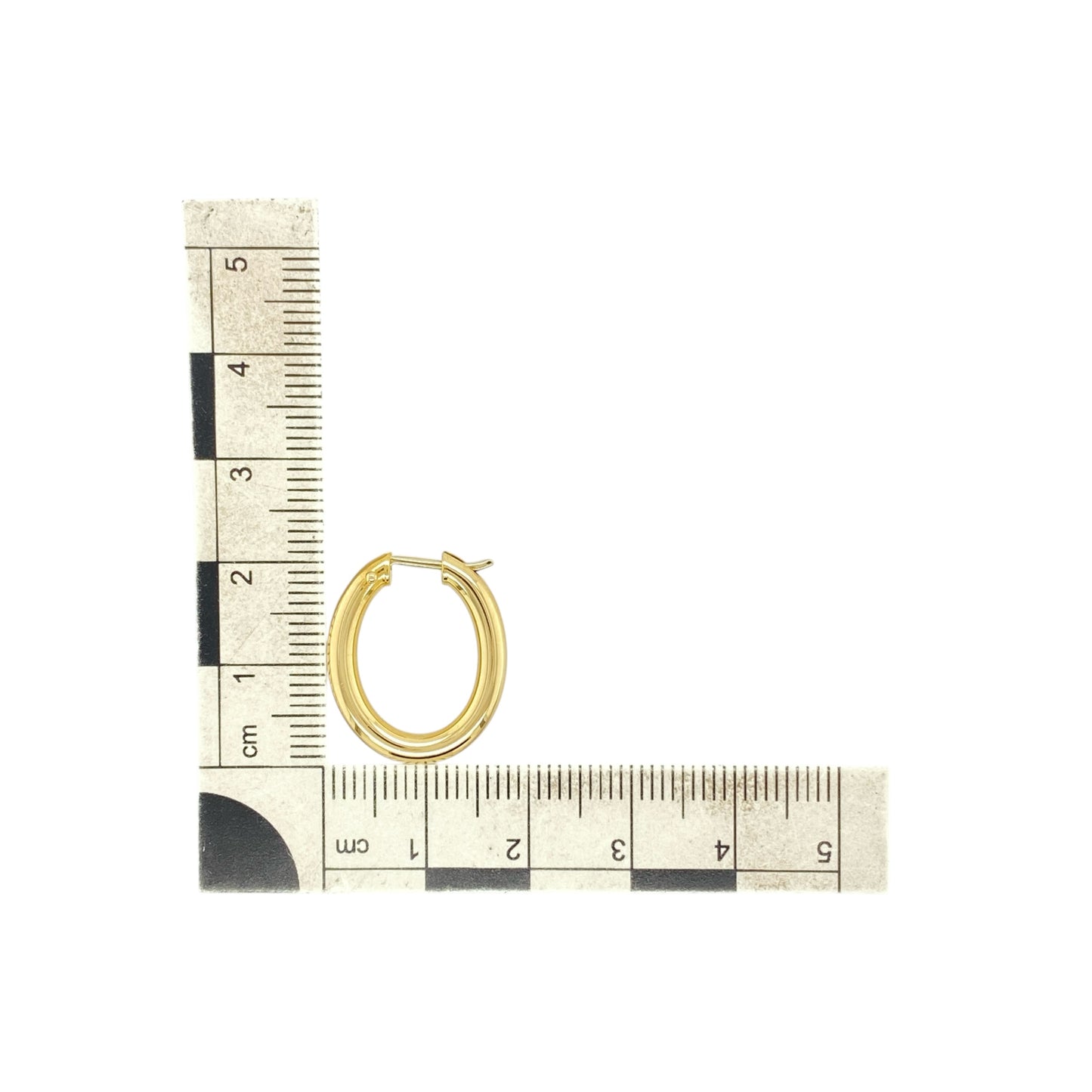 18ct Gold Oval Creole Earrings