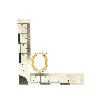 18ct Gold Oval Creole Earrings