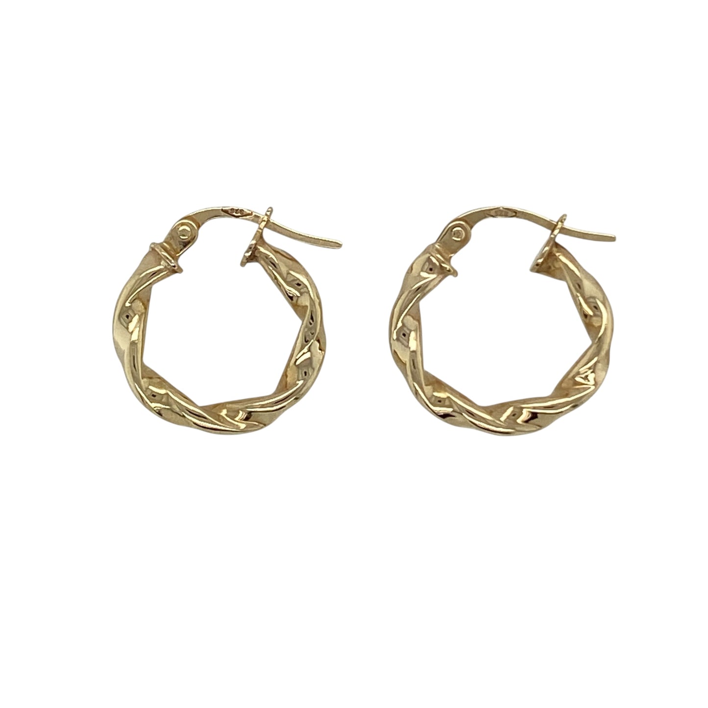 9ct Gold Twisted Hoop Creole Earrings