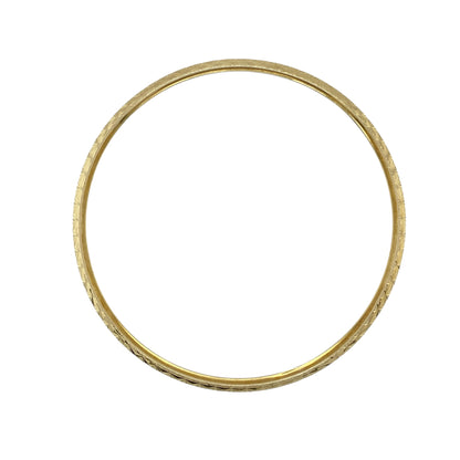 9ct Gold Patterned Bangle