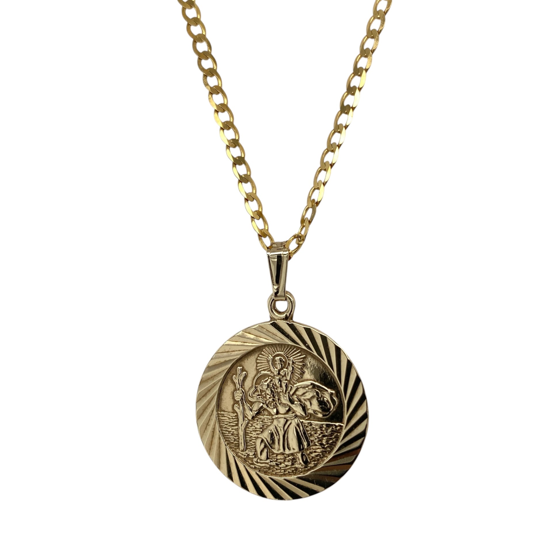 9ct Gold St Christopher 20" Necklace