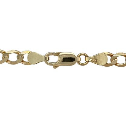 This pre-owned 9ct yellow gold curb chain is a substantial classic design, featuring bold traditional curb links.

Design: Featuring a traditional curb link design, this chain has a substantial profile finished in warm 9ct yellow gold.
Material: Made from 9-carat yellow gold.
Chain Detail: Curb links measure approximately 5mm wide.
Size & Weight: Approximately 18 inches long. Total weight 9.90 grams.