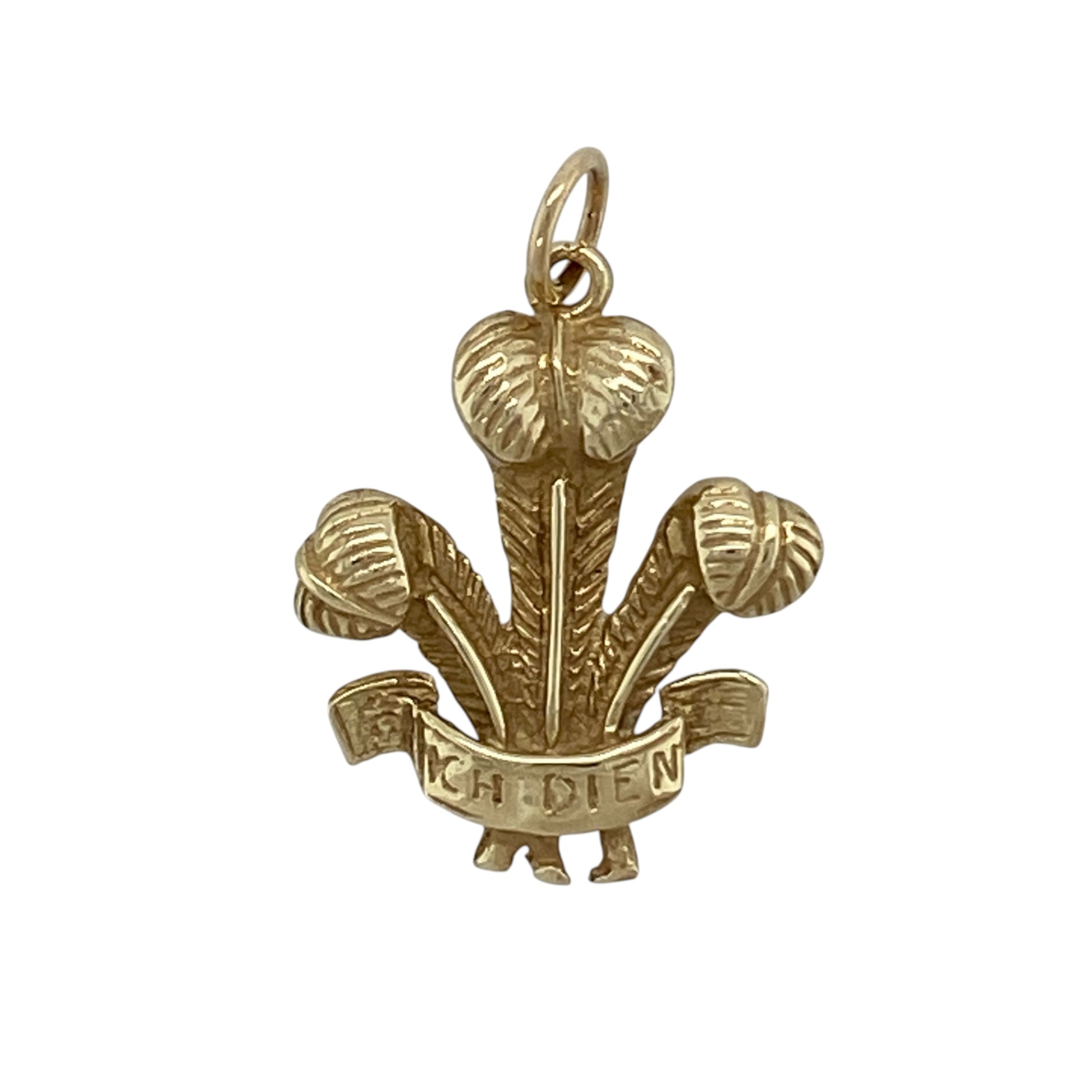 9ct Gold Welsh Three Feathers Pendant