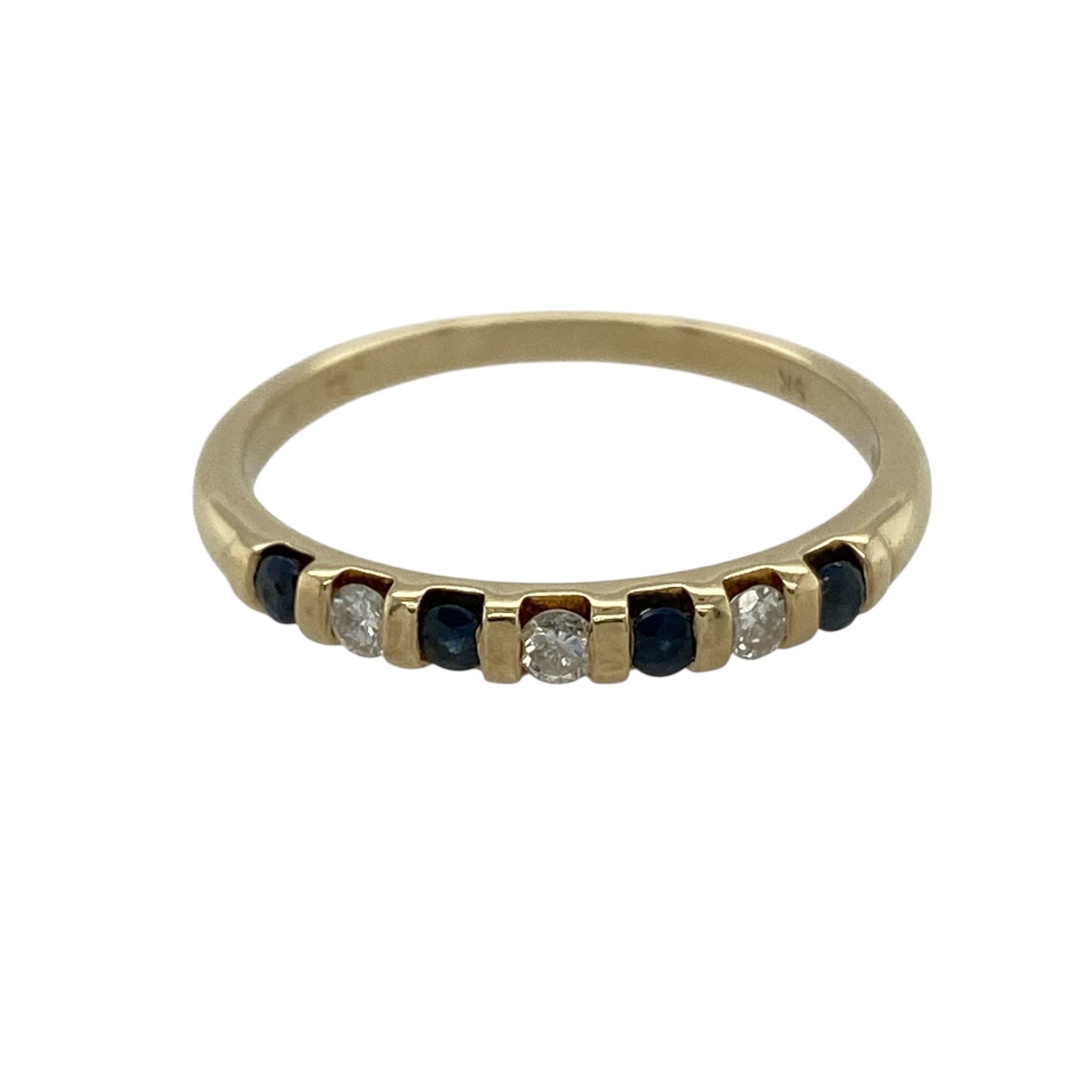 9ct Gold Diamond & Sapphire Band Ring