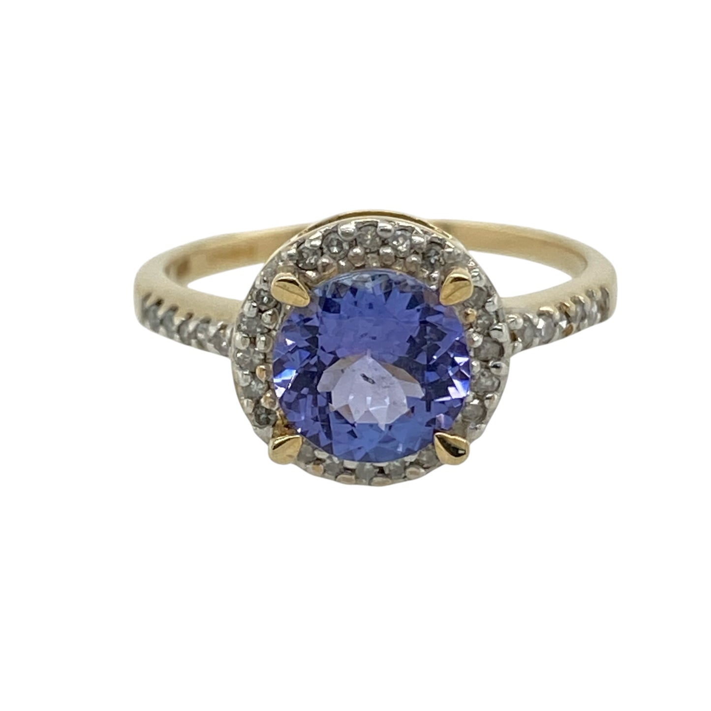 9ct Gold Diamond & Tanzanite Cluster Ring