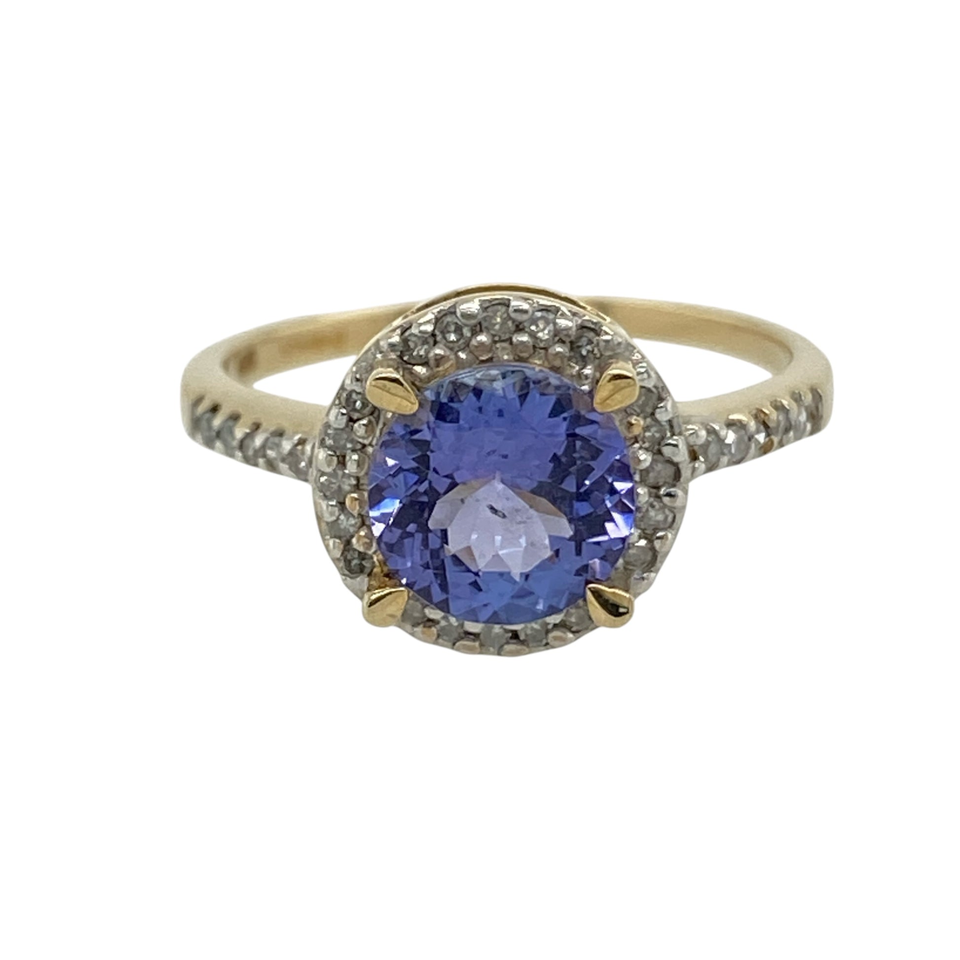 9ct Gold Diamond & Tanzanite Cluster Ring