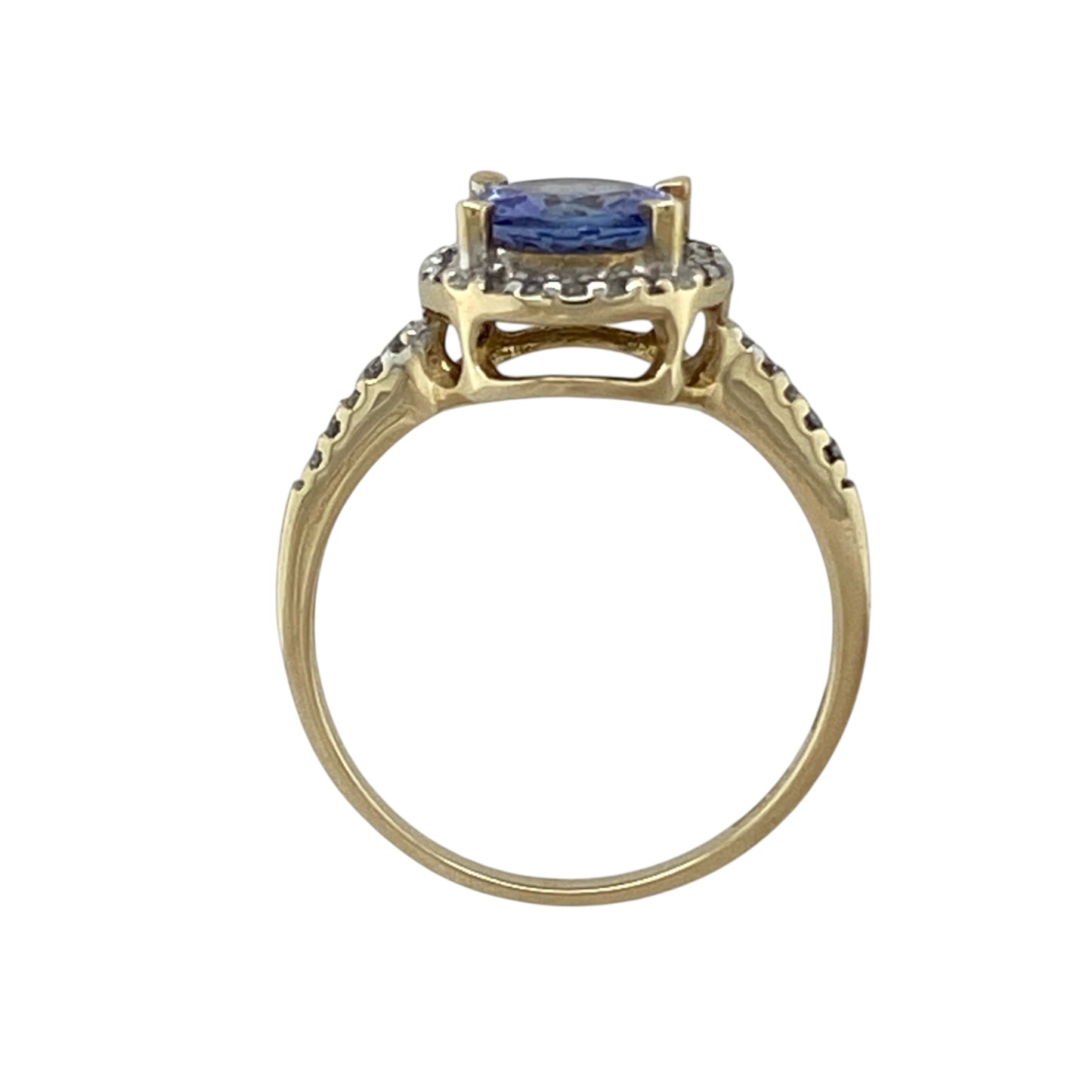9ct Gold Diamond & Tanzanite Cluster Ring