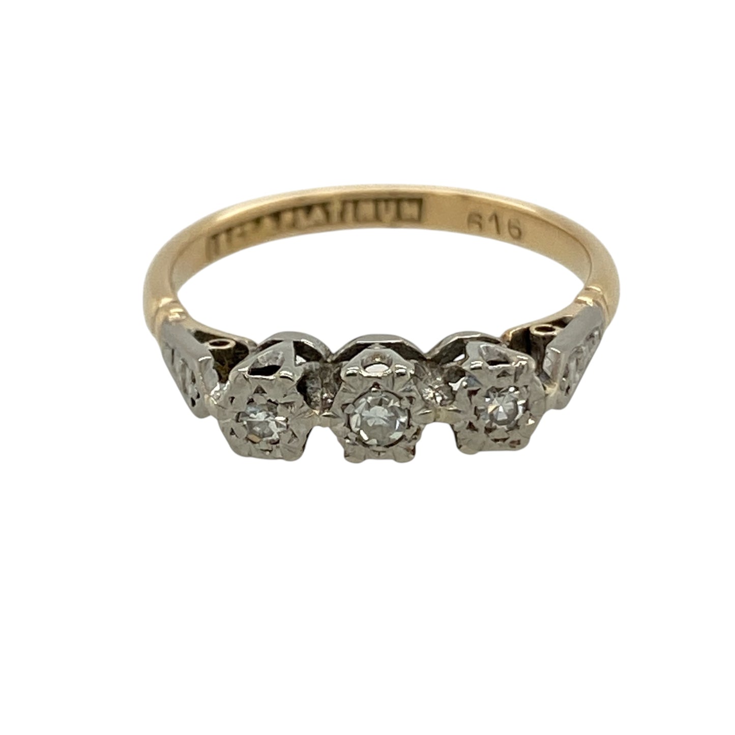 18ct Gold & Platinum Diamond Trilogy Ring