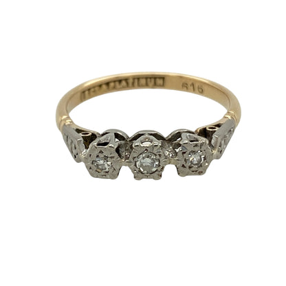 18ct Gold & Platinum Diamond Trilogy Ring