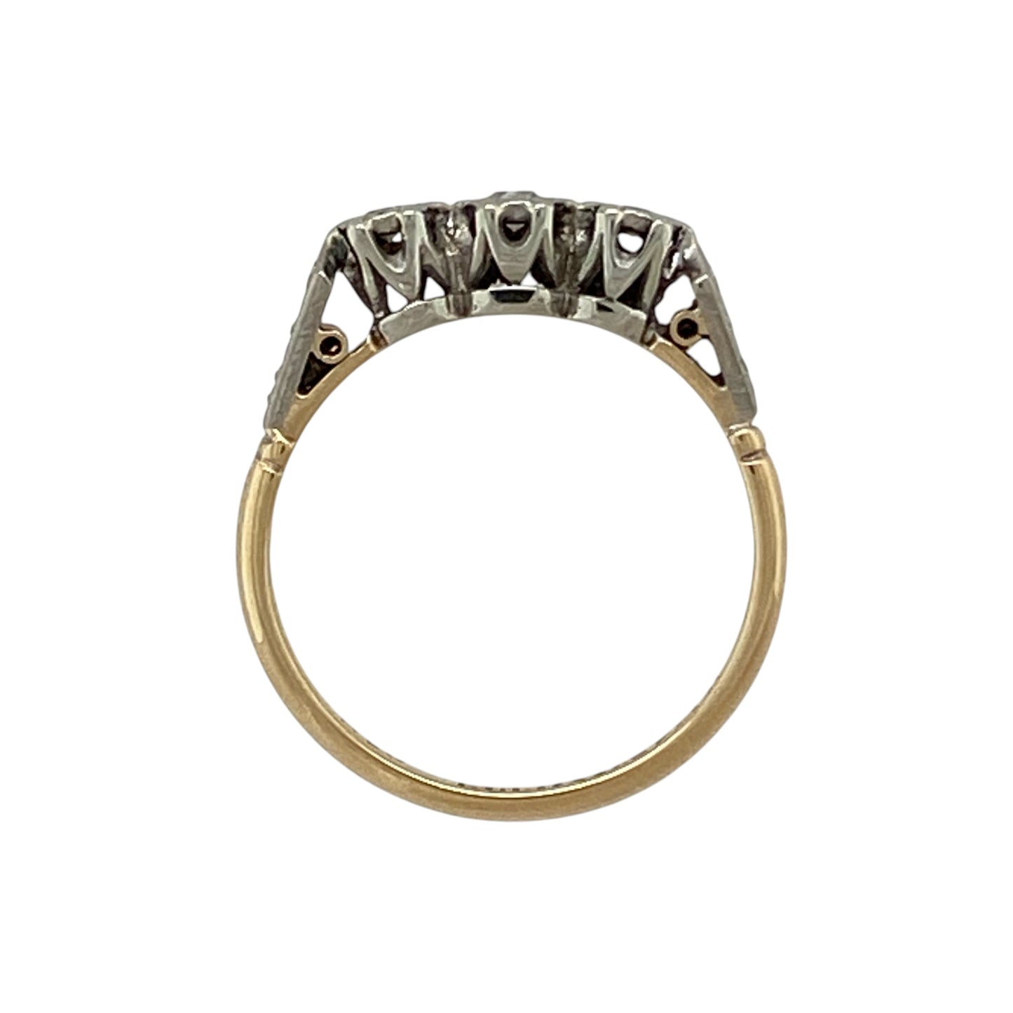 18ct Gold & Platinum Diamond Trilogy Ring